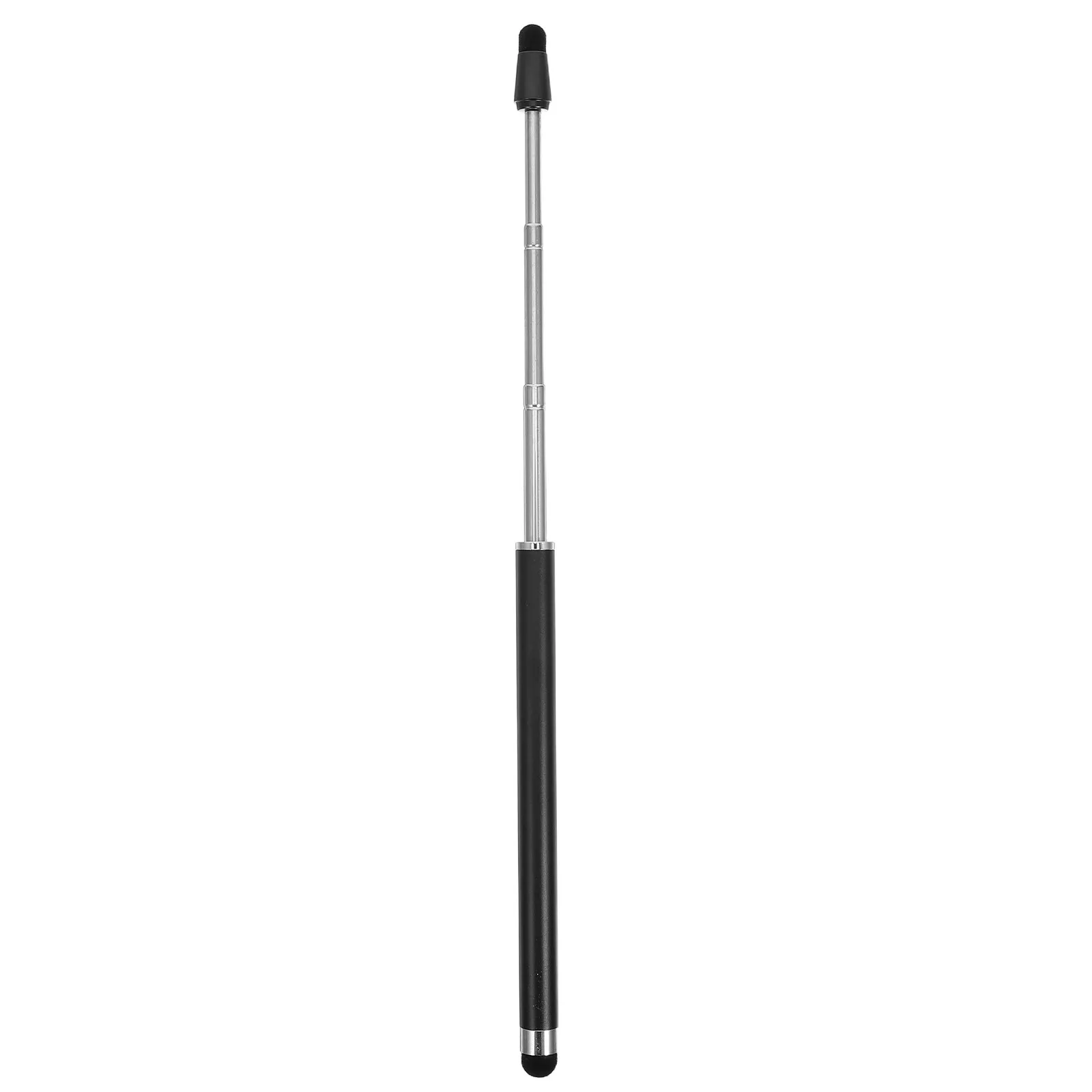 Dual Tip Telescopic Stylus Pen Black Retractable for Touch Screen Tablet Computer Digital Whiteboard Ergonomic Anti-Slip Design