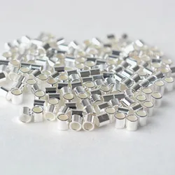 925 sterling silver crimp bead, silver crimp tube with hole,micro cut bead cord tip for all beading wire