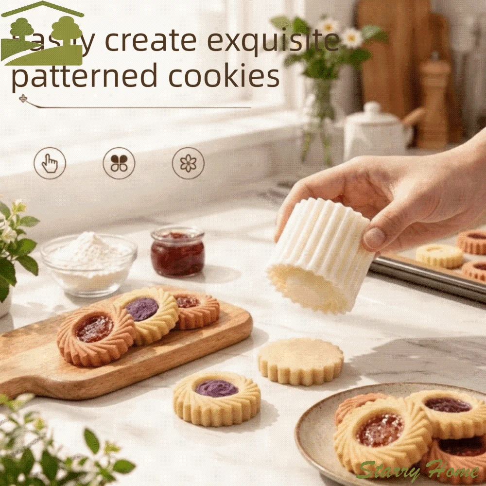 Double‑Sided Hand Press Mooncake Mold Detachable Flower Petal Cookie Pastry Mold Interchangeable Pattern Non-Stick