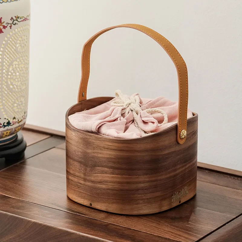 Natural Walnut Wood Desktop Organizer Box for Jewelry Cosmetics Tea Bags Multi Layer Storage Rack Home Office Decor Gift