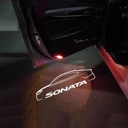 2Pcs Led Car Door Welcome Logo Lights Accessories For SONATA LF 2015 2016 2017 2018 -- 2019 Russia 2018 -- Now