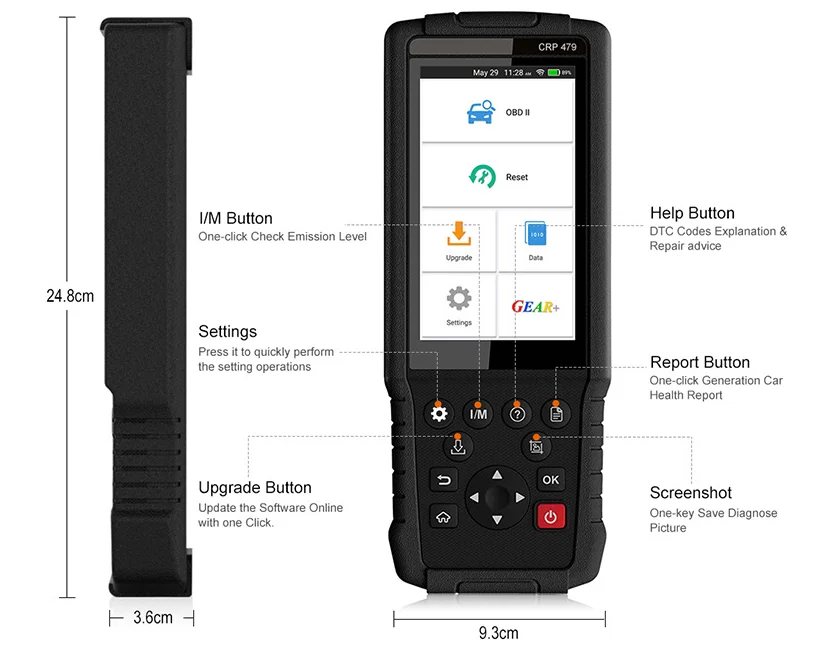 nch X431 CRP479 OBD2 Automotive Scanner Code Reader ABS EPB DPF Oil Injector Coding ODB2 Car Diagnostic Tool OBD2 Scanner - view 3