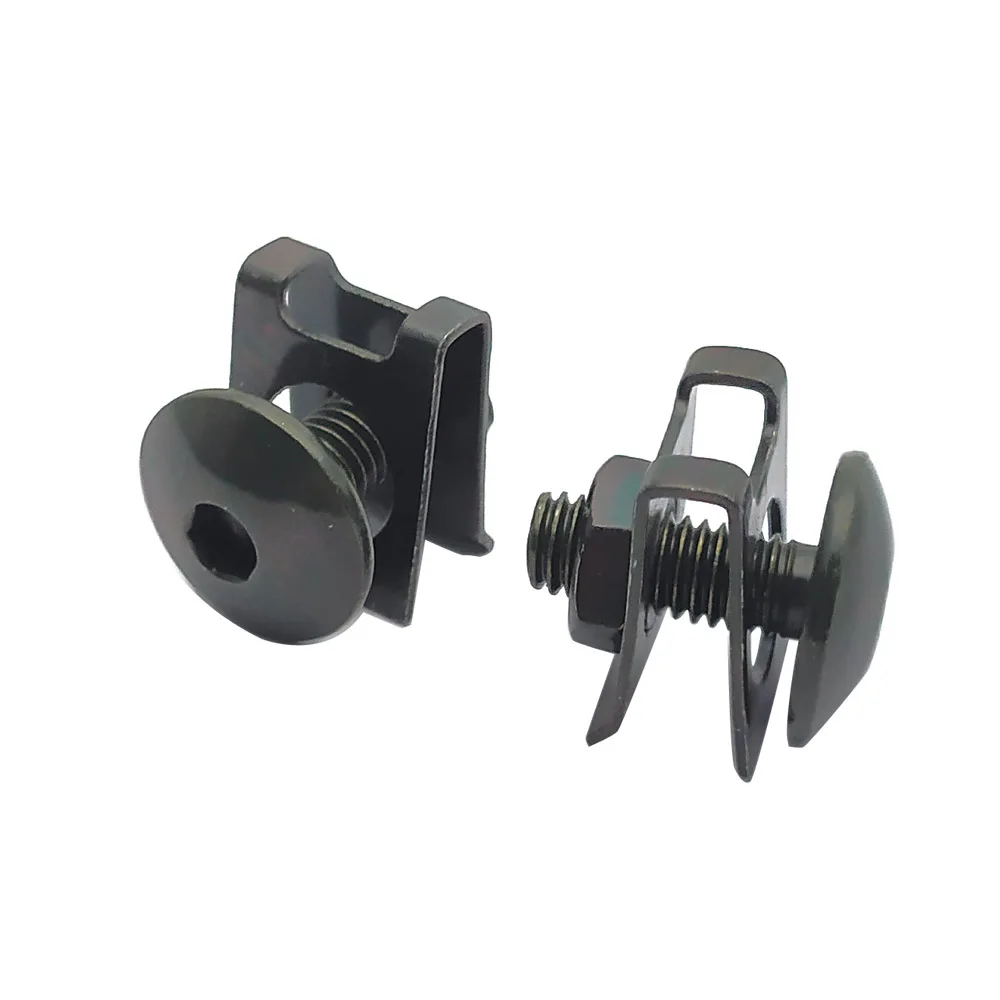 10 Sets Motorcycle Scooter ATV Moped Plastic Cover Screw Bolt and U Type Clips with Nut M6 6mm M6X16