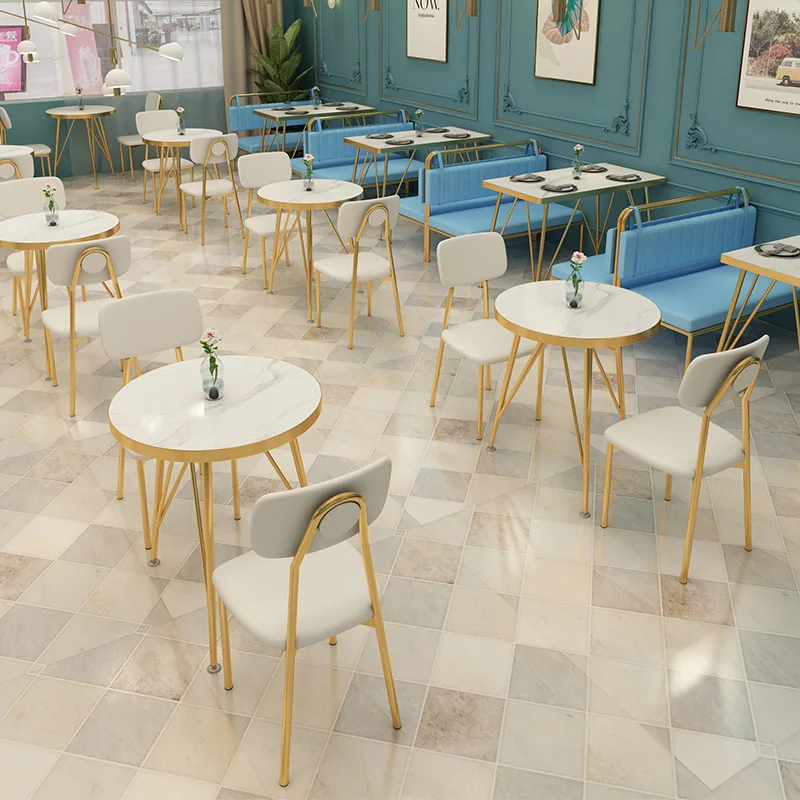 custom.Modern Style Simple Dessert Milk Tea Shop Coffee Shop Booth Casual Restaurant Reception Area Table and Chair Combination