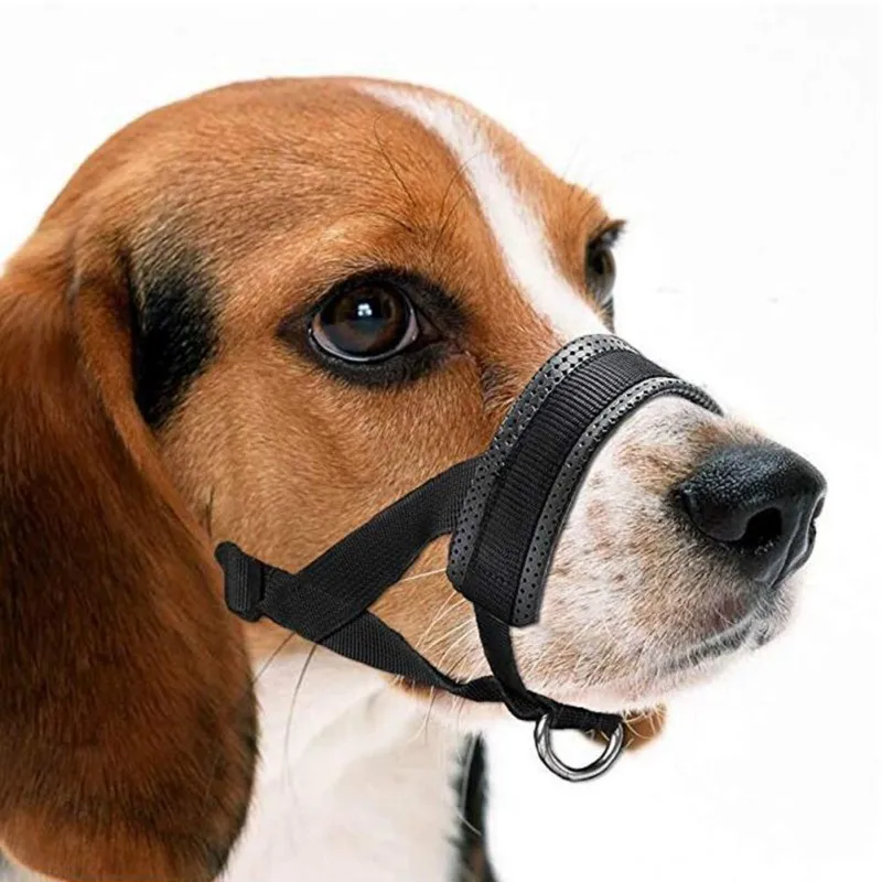 Pet Dog Muzzles NO Bite Adjustable Mask Breathable Bark Bite Mesh Mouth Muzzle Grooming Anti Stop Chewing Anti Bark Bite Black