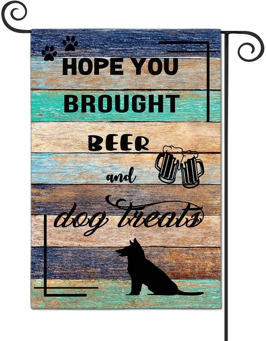 Hope you Brought Beer and Dog Treats Funny Garden Flags Decorative Outdoor Flags Simple and Light 12 X 18 Inches Double Side zzo