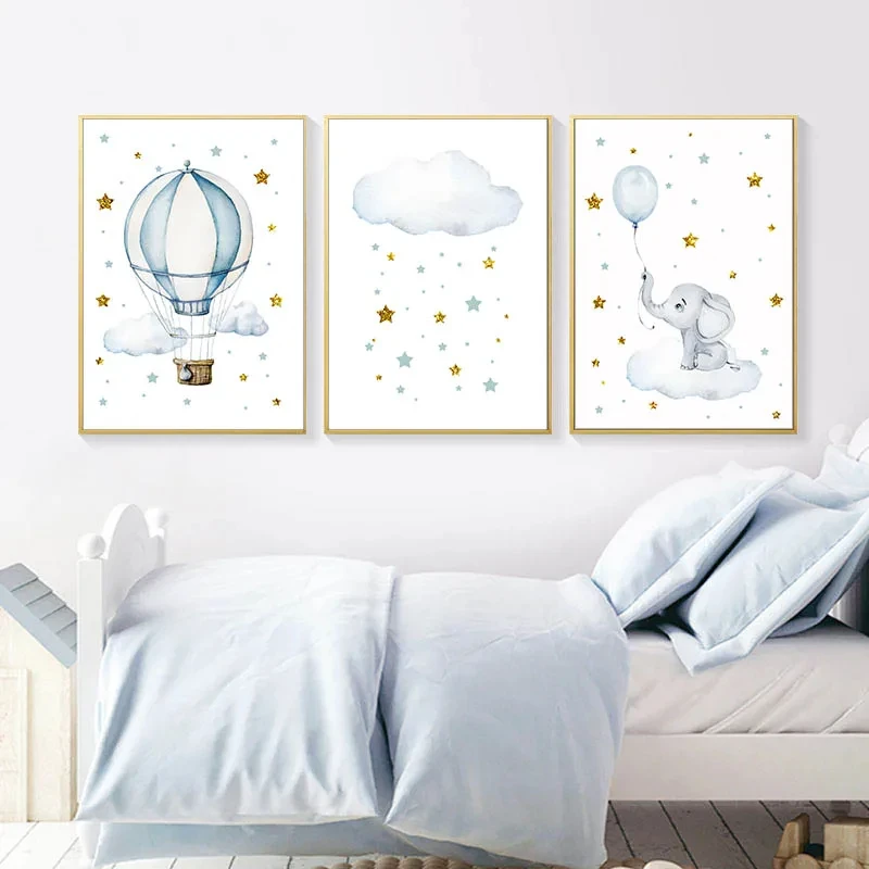 Cartoon Heart Alphabet Love Nursery Posters Wall Art Children Canvas Painting Print Picture Kids Boys Room Home Decor