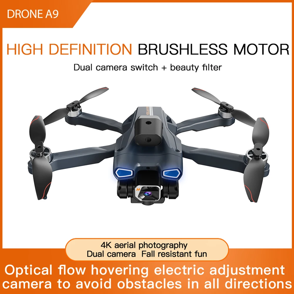 

2024 A9 PRO Drone 2.4G WIFI FPV with 4K HD Camera Brushless Optical Flow Foldable Professional Remote Control Drone Quadcopter