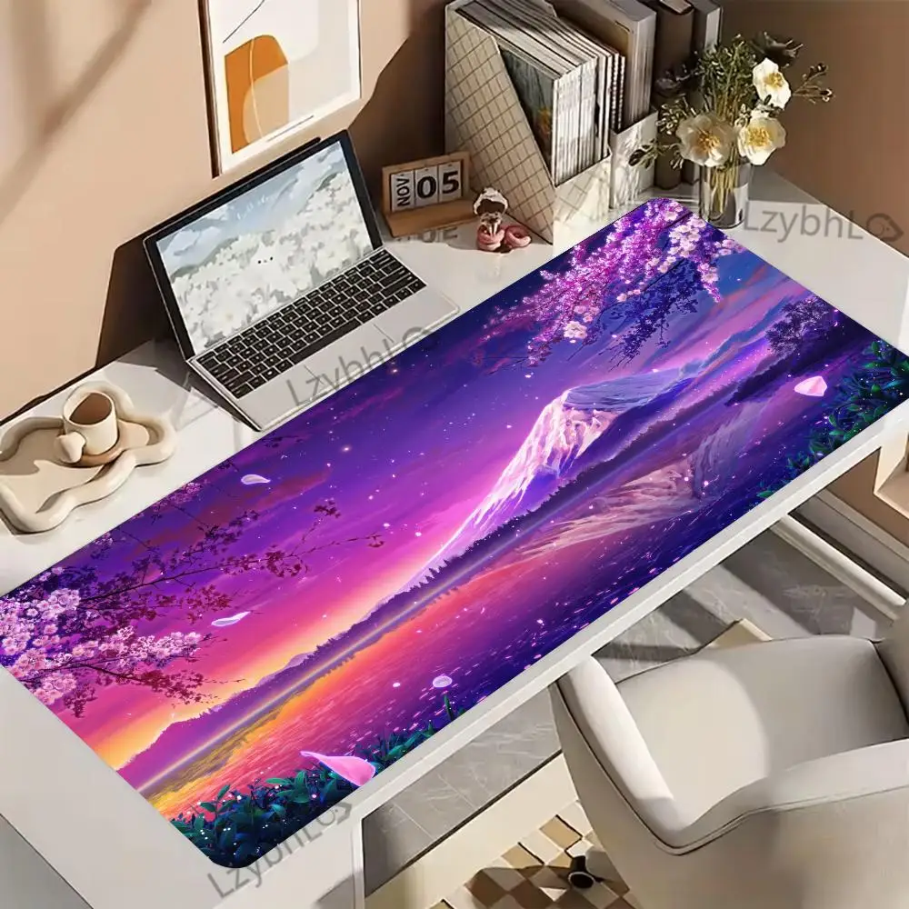 

Коврик для мыши с японским пейзажем, большой коврик для компьютерного офисного стола, XXL, резиновый противоскользящий коврик для игровой клавиатуры HD, коврики для мыши, длинный настольный коврик для геймера
