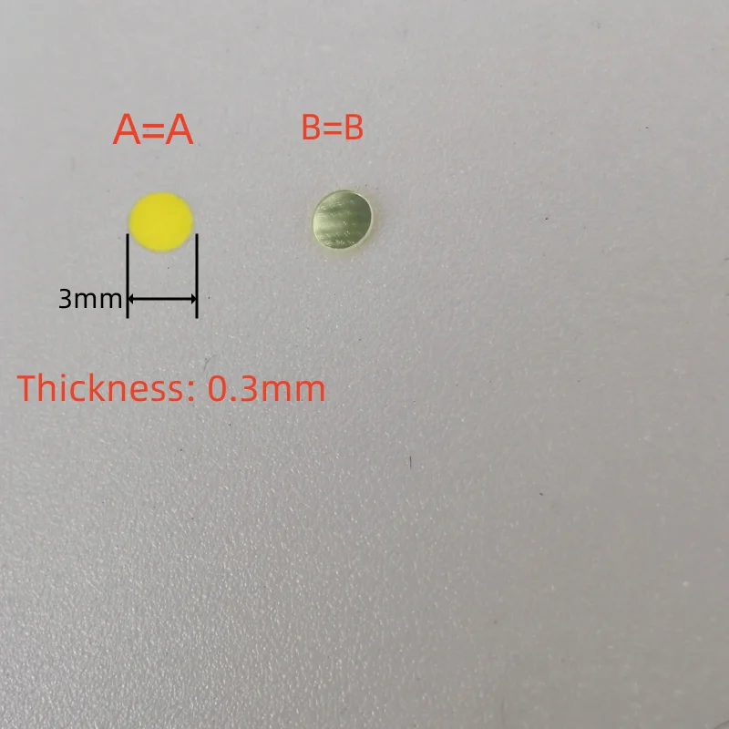 High-Quality Coated Transmission Fluorescent Film White Laser Accessories Diameter 3mm, Thickness 0.6mmAccessories and Drawings