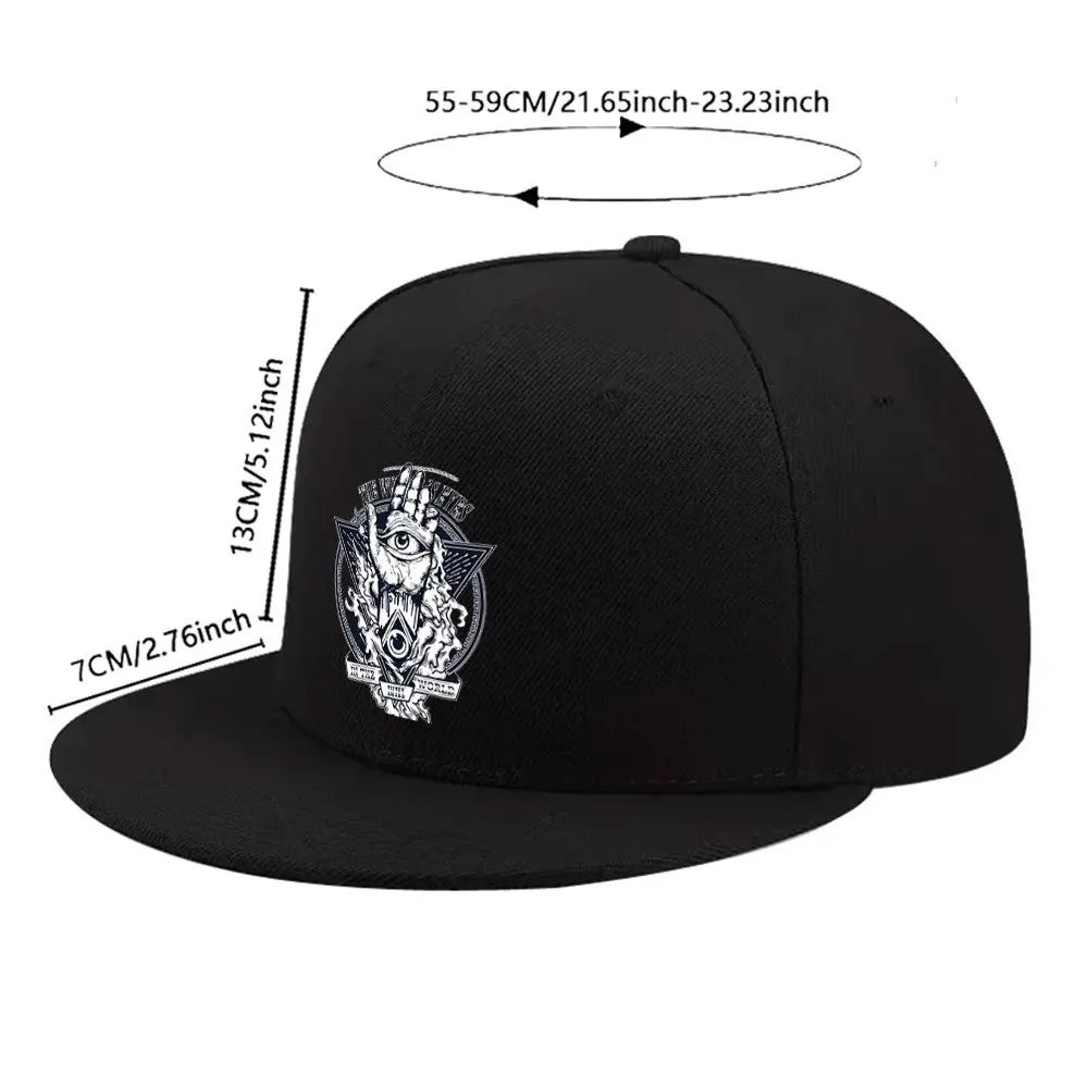 All-Seeing Eye Vintage Baseball Cap Unisex Flat Brim Casual Outdoor Hat for Daily Wear