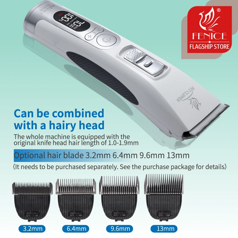 Imagem -03 - Fenice Elétrica Pet Clipper Machine Clippers de Cabelo do Cão Grooming Animais Haircut Trimmer Cordless Shaver Grupo Recarregável