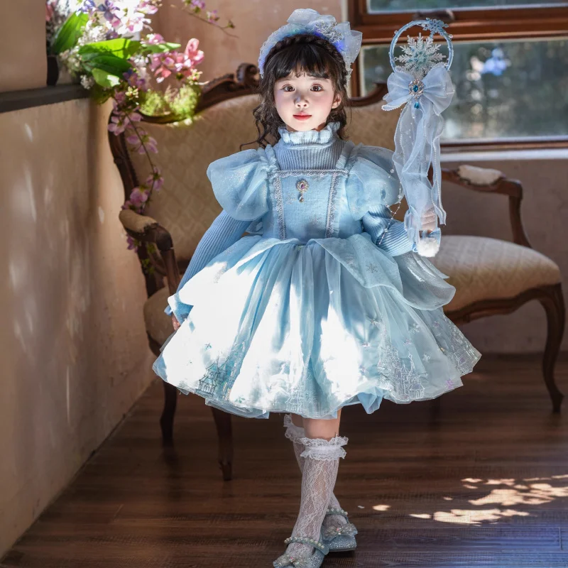 

Princess Dress for Girls, Autumn and Winter Puffy Tulle Dress, Children's Dress, Sweater Dress for Girls