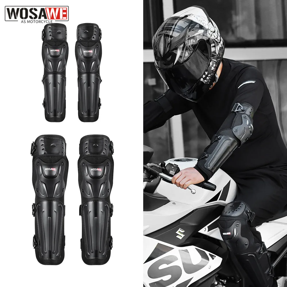 

WOSAWE Motorcycle Knee Pads Protective Gear Equipment Motocross Protection Riding Elbow Guard Knee Pad Protector Kit