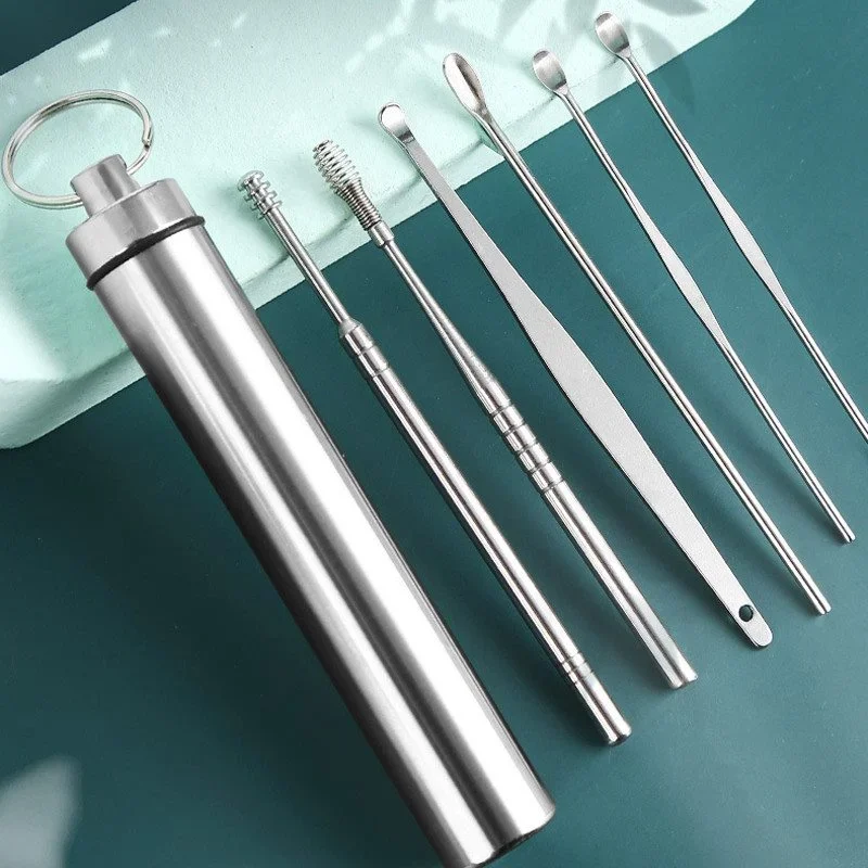 6pcs/set Earpick Sticks Earwax Remover Curette Ear Pick Cleaning Ear Cleanser Spoon Protector Ear Picker Wax Removal Tool