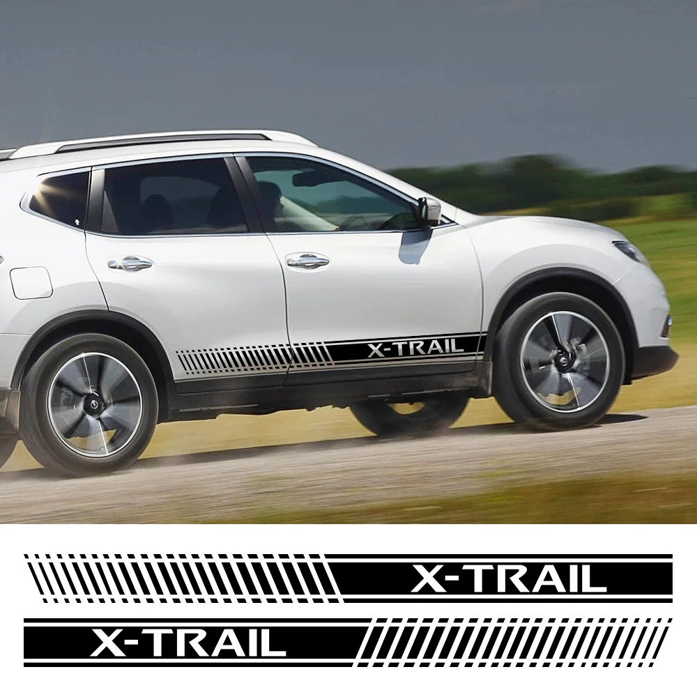 ملصقات باب السيارة لنيسان X Trail X-trail T30 T31 T32 اكسسوارات الجانب تنورة المشارب الرياضة التصميم الفينيل فيلم الشارات #2
