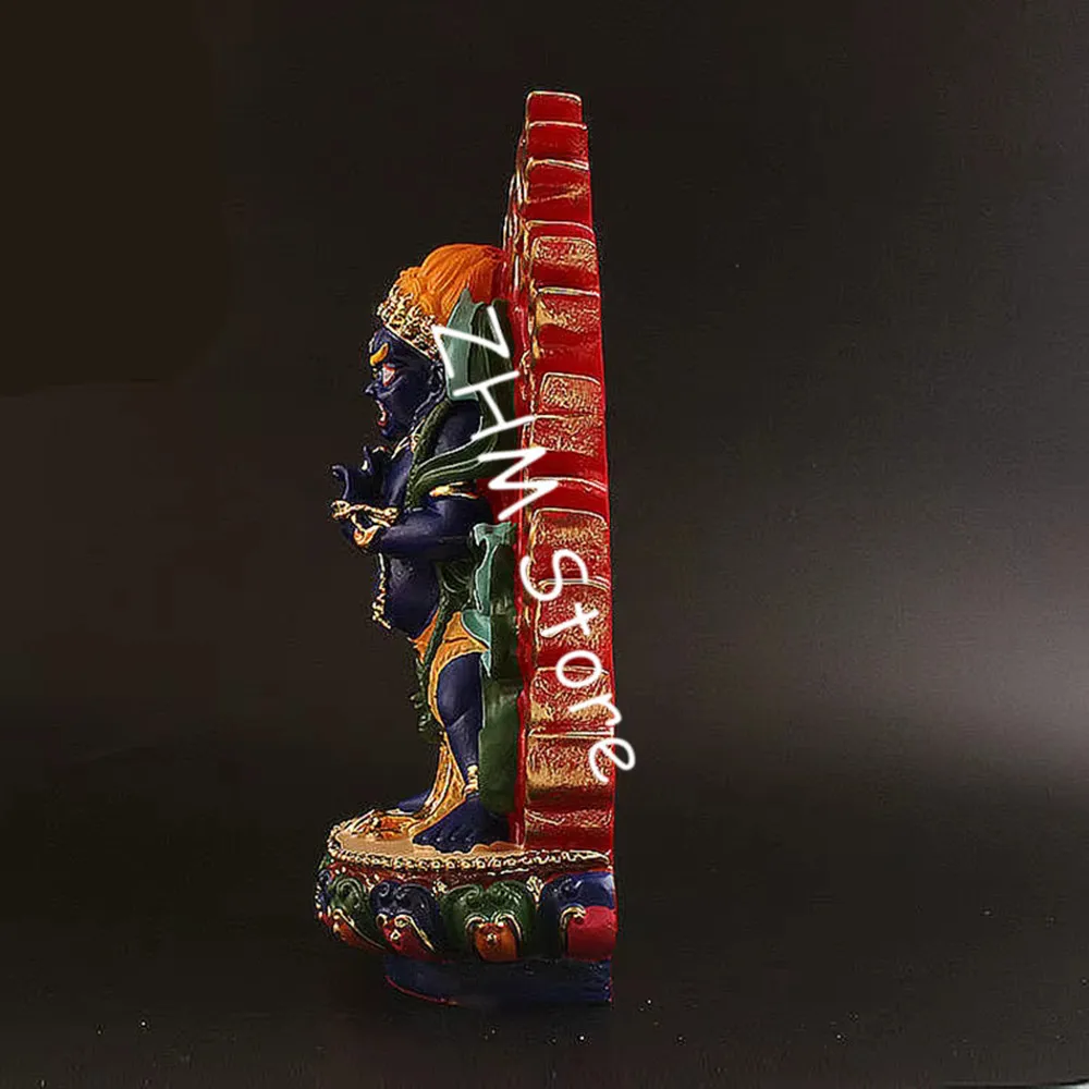 Big 20cm Vajrapani Bodhisattva Buddha Statues Tantric Buddhism Hand-painted Statues of The Mountain God Buddha Figurine