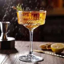 Pasabahce Original Classic Carved Cocktail Cup Crystal Martini Glass Party Wedding Champagne Coupes Ice Cream Mug Dessert Goblet