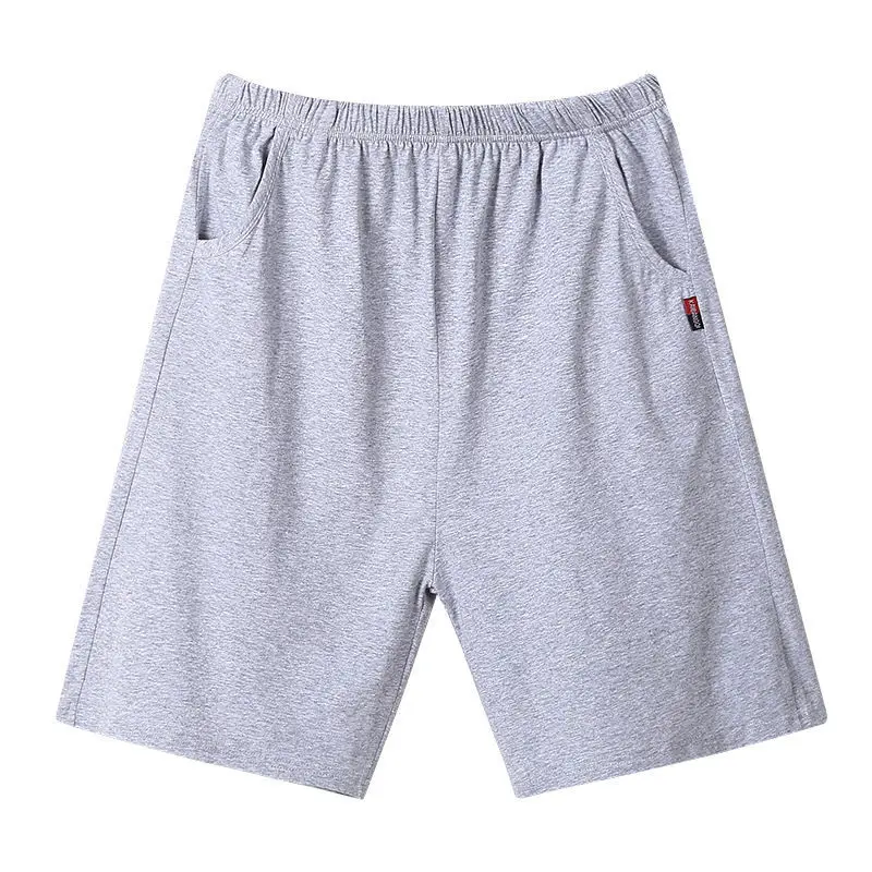 Men Large Size Pajama Pants Combed Cotton Home Large Size Five Pants Elastic Waist Solid Colour Sleeping Pants Durable Comforts