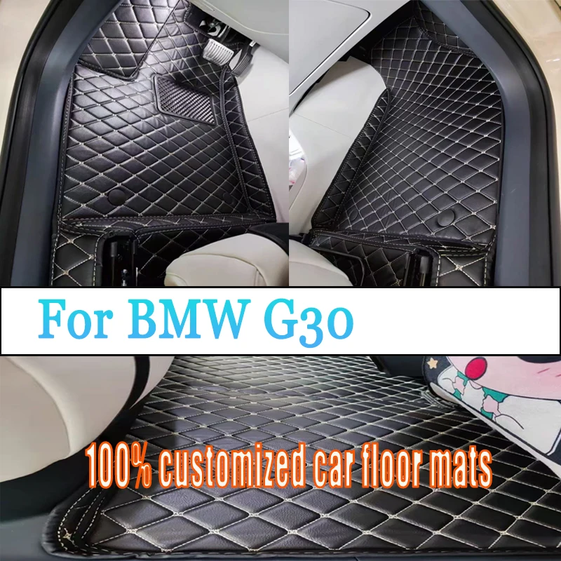

Автомобильный роскошный кожаный автомобильный коврик на заказ для BMW G30 2020 2021 2022, автомобильный коврик, полный комплект, женские водонепроницаемые аксессуары