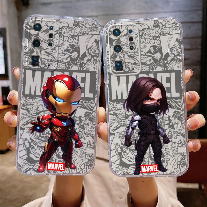 Marvel Bucky Barnes Iron Man Phone Case For Huawei P50 P50E P40 P30 P20 PRO LITE 5G P Smart Z S 2021 Carcasa