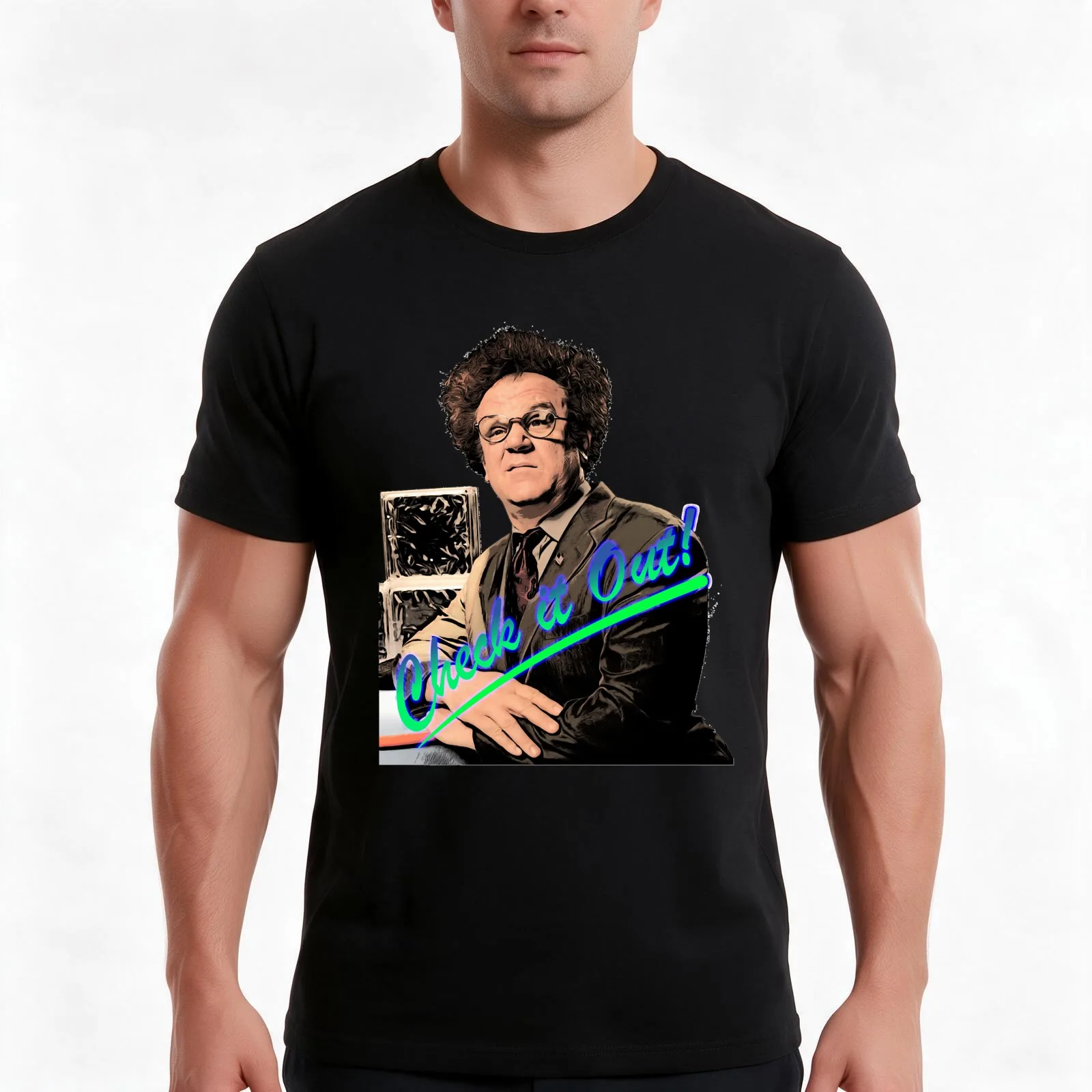 dr steve brule T-Shirt, Summer Casual Cotton Tee, Oversized Streetwear Tops, Vintage Graphic Print, Loose Fit Short Sleeve