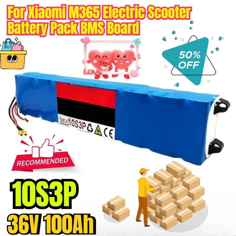 

10S3P 36V 100Ah Battery for Xiaomi M365 Electric Scooter Battery Pack with BMS Board