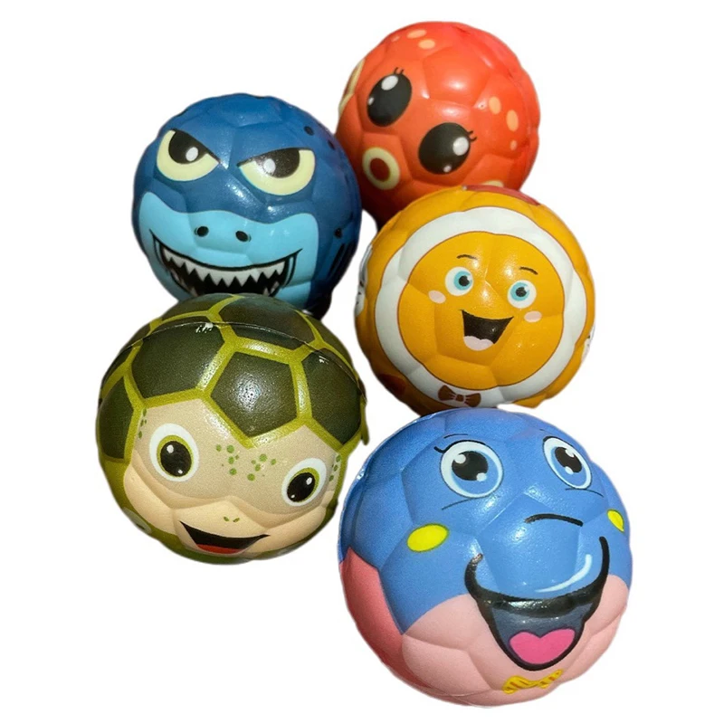 12pcs Fun Cute Children Animal Football Solid Sponge Soft Ball Football Toys Decompression Release Ball Toy Birthday Gift