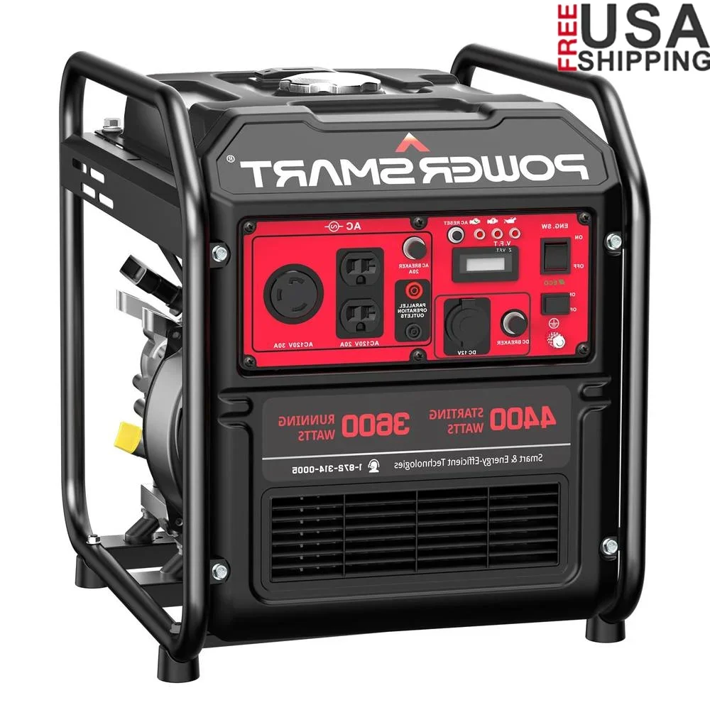 4400W Gas Powered Portable Generator Super Quiet Inverter RV Ready 30A Outlet Lightweight Camping