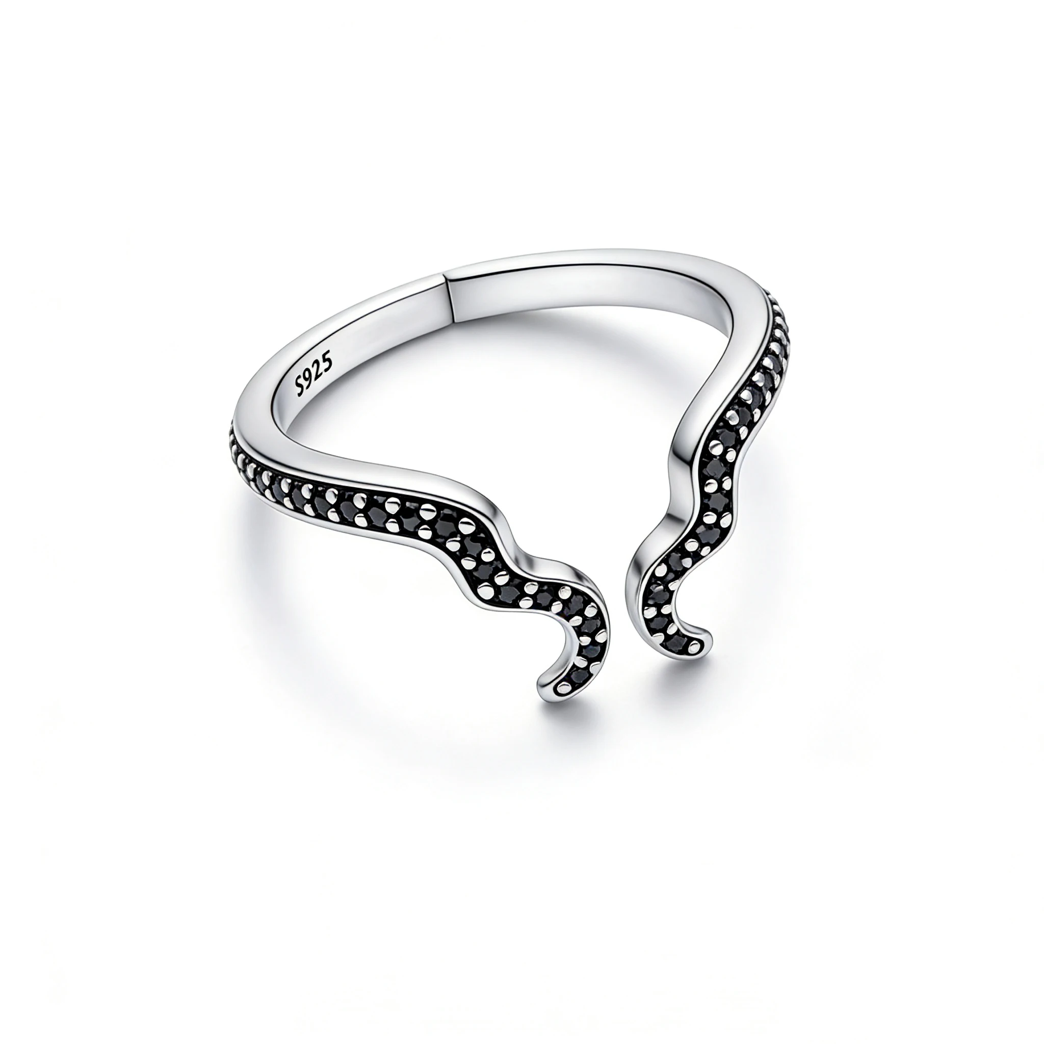 Women's Shining Zircon Adjustable 925 Sterling Silver Ring