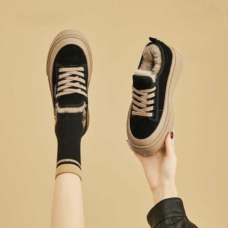 

Chunky New In Platform Plus Теплые женские зимние ботинки без слизких горячих Y2k Winter 2025 Gyaru Boot Furry Plush on Offer Женская обувь