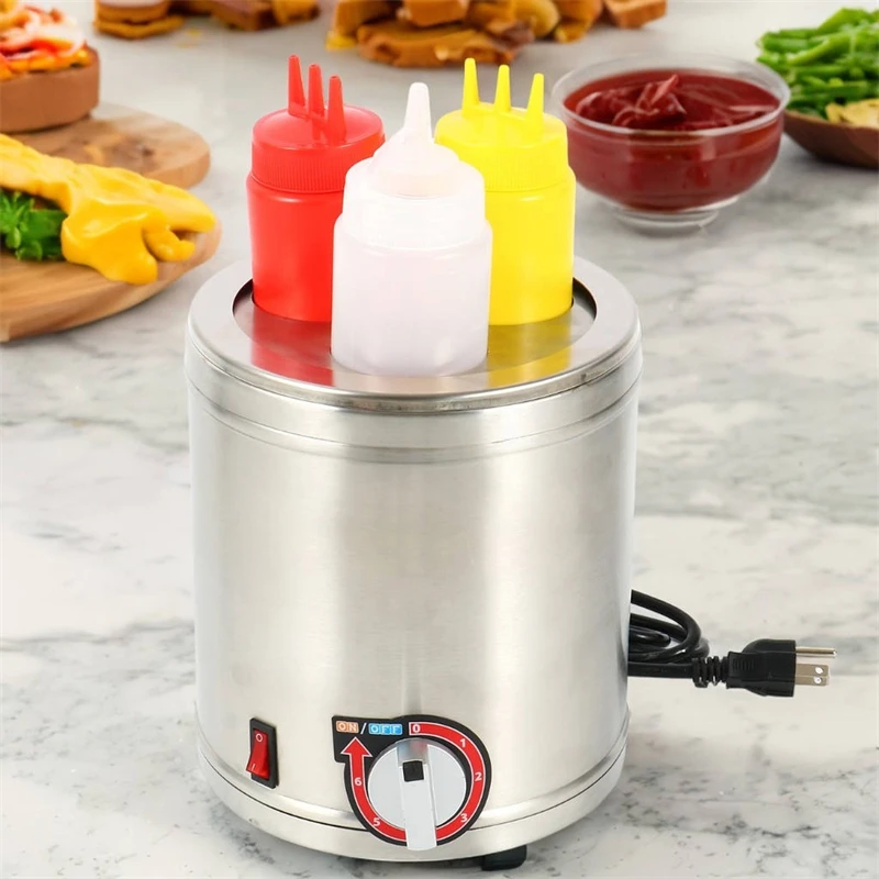 Electric 3 Squeeze Bottle Sauce Warmer 220V Commercial Cheese Chocolate Hot Fudge Sauce Dispenser