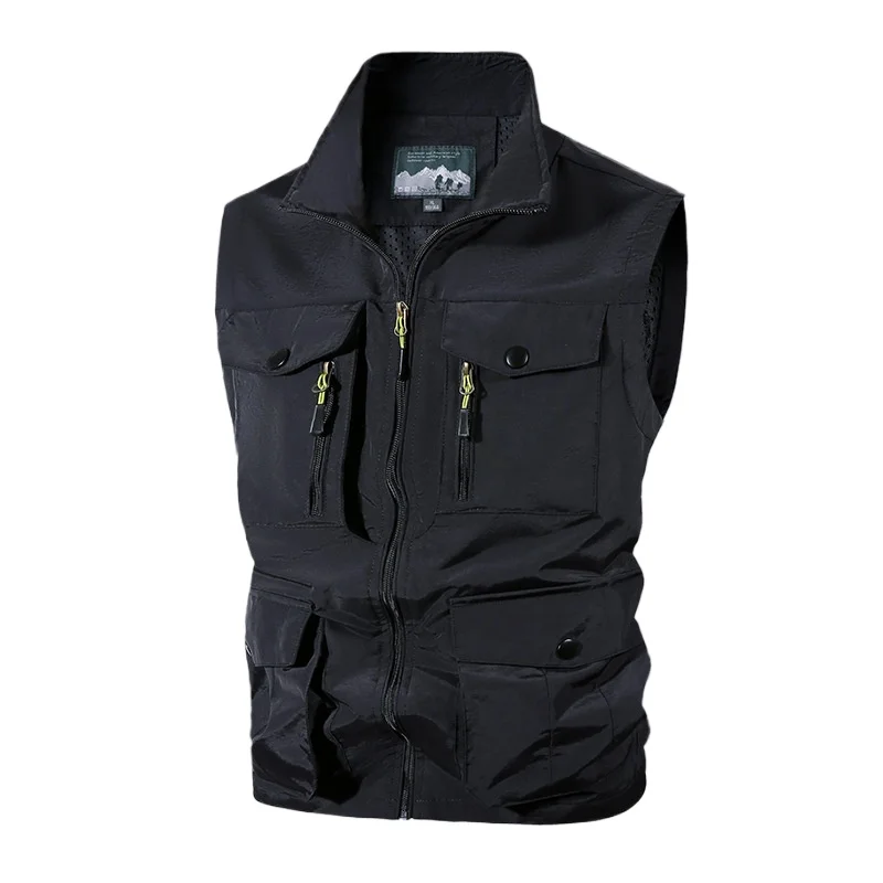 Men Outdoor Multi Pockets Multifunctional Photography Vests Sleeveless Cargo Jackets Male Mesh Breathable Casual Waistcoats 6XL