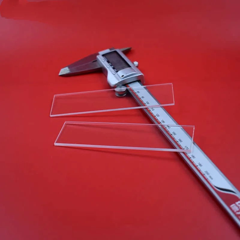 Spot lembar kuarsa persegi 114*30*2Mm, transmisi tinggi, lembar kimia, lembar jendela, lembar kaca tahan suhu tinggi