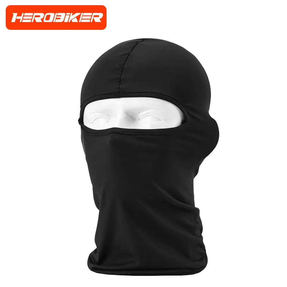 HEROBIKER Motorcycle Balaclava Thermal Synthetic Silk Ultra Thin Ski Face Mask Hood Helmet Cap Headwear Riding