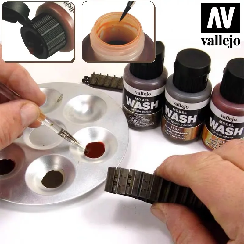 Vallejo Old Liquid Staining Solution 35ml Acrylic Wash for Military Model Rain Stains Rust Weathering Hobby 76501-76524