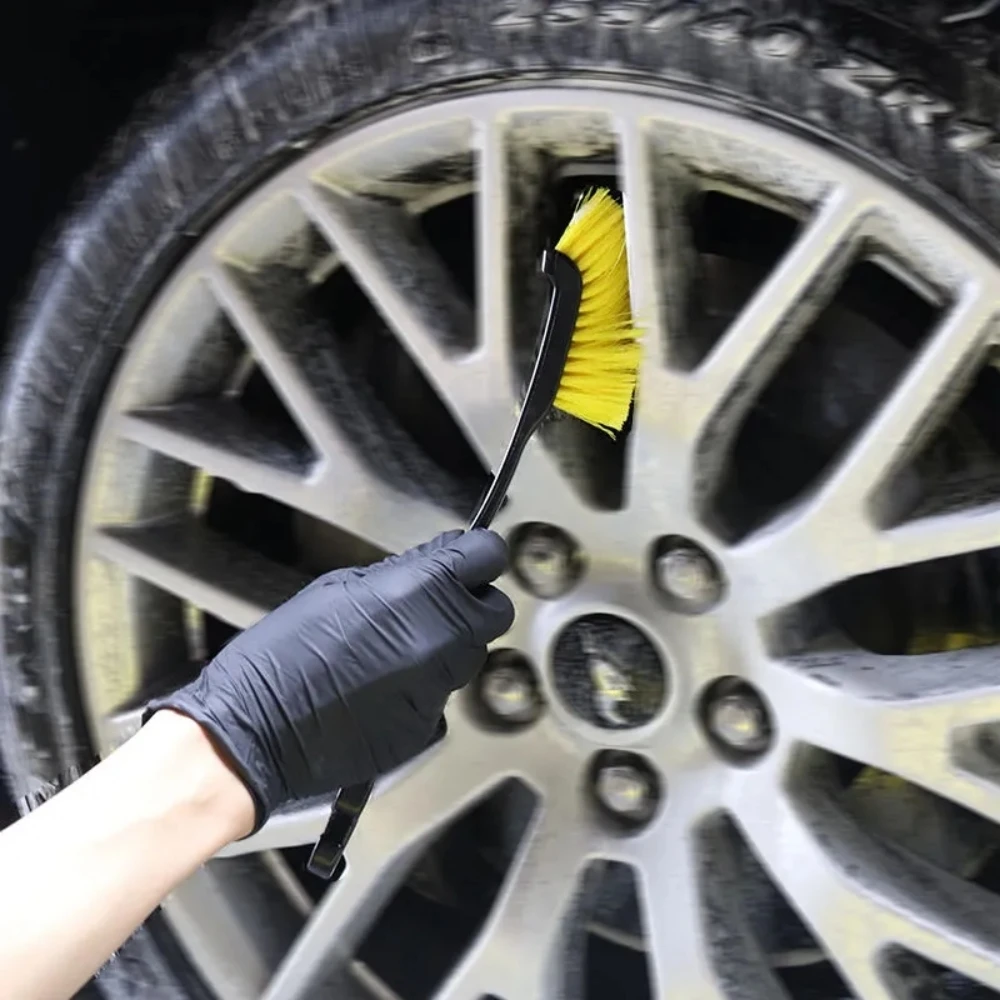 Car Wheel Tire Rim Detailing Brush Truck SUV Wheel Wash Cleaning Detail Brushes with Plastic Handle Auto Washing Cleaner Tools