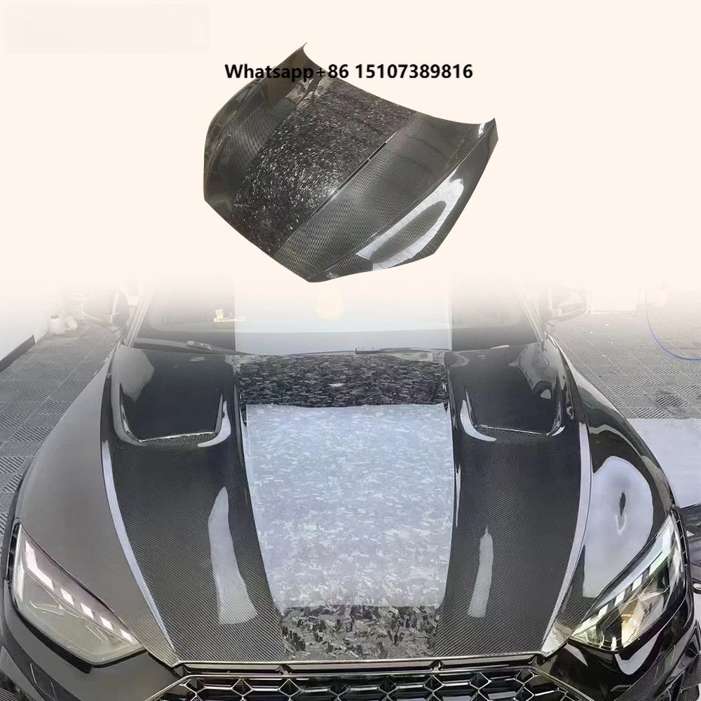 For S5 RS5 Coupe B9 17-24 Forged & Carbon KZ Style Front Hood Bonnet