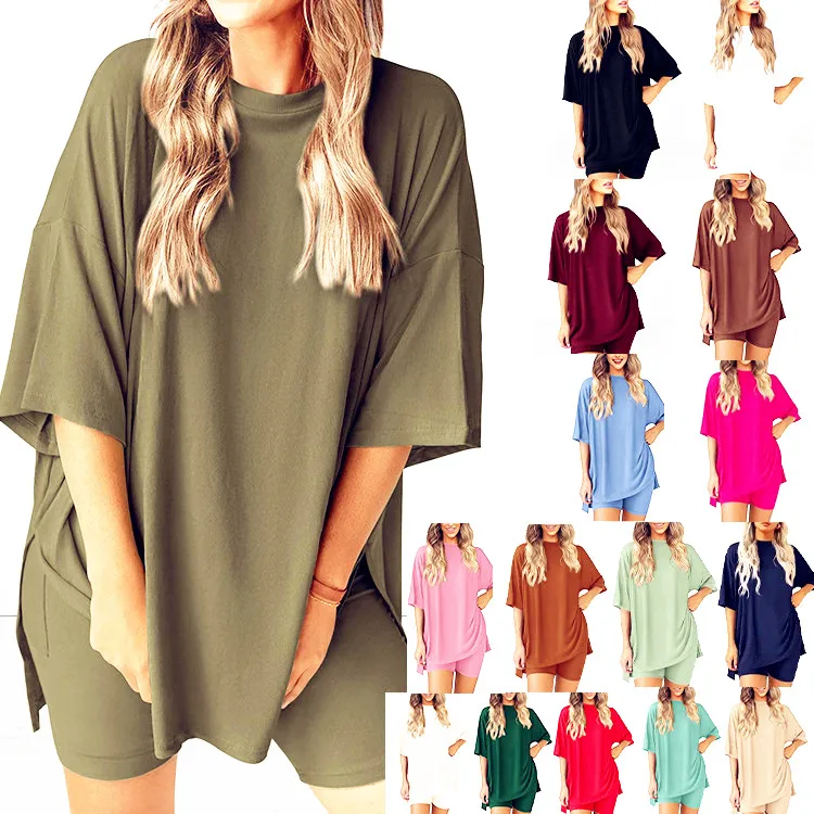 

Модный повседневный свободный женский комплект одежды для сна с оборками, летняя рубашка, шорты, костюмы, комплекты костюмов