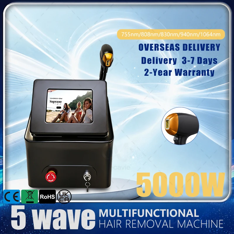 FAC 10 Bars Diode Laser Hair Removal Machine 3 Wavelength Painless Freezing Point CE 2Y Warranty Overseas Warehouse Shipping