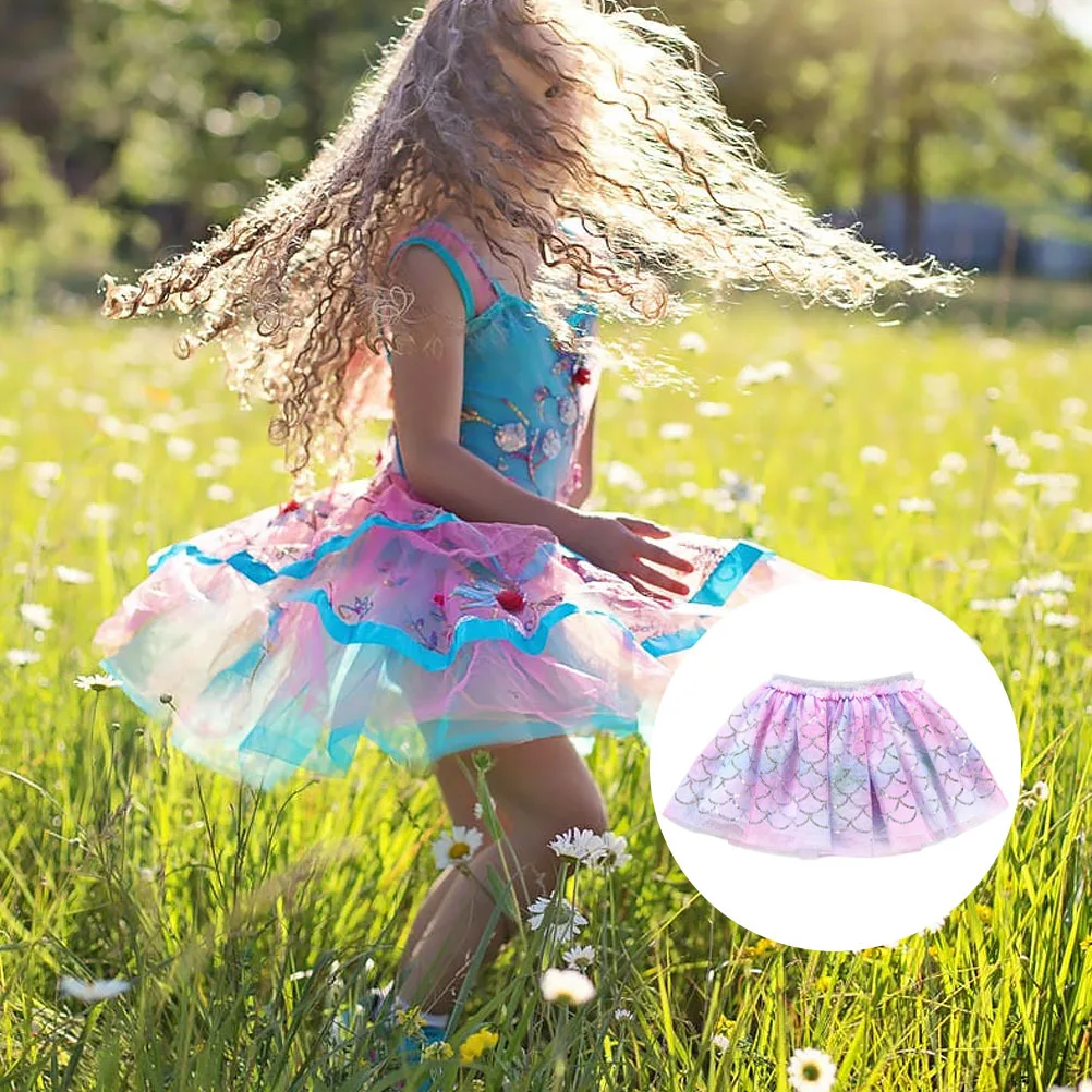 

1Pcs Little Girl Mermaid Styled Gauze Pettiskirt Lovely Short Tutu Skirt Birthday Party Performance Costume Purple