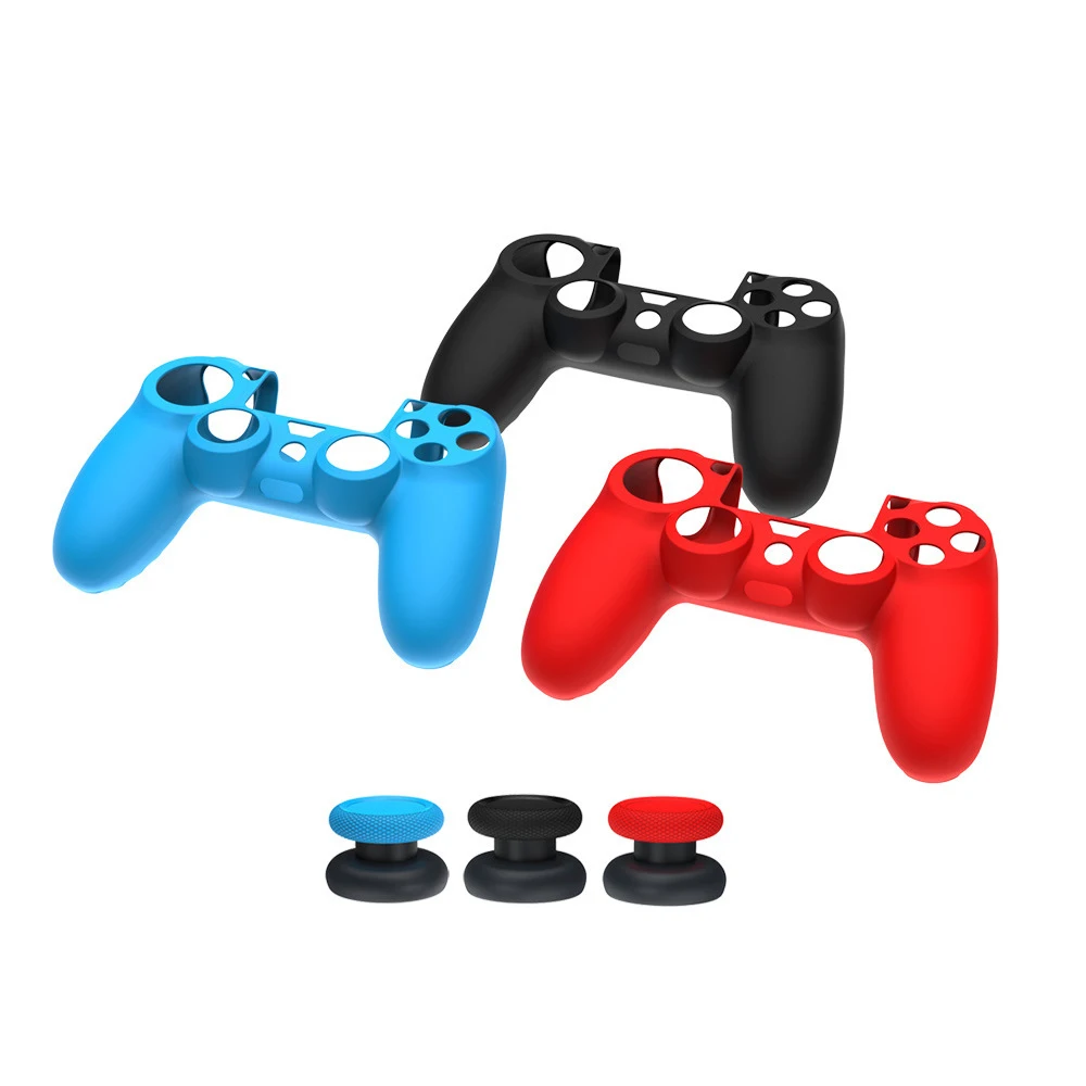 

Anti-slip Protective Silicone Case For PS4 Controller Skin Cover With 2pcs Thumbstick TP4-0425