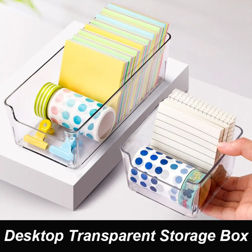 Simple Transparent Note Storage Box Acrylic Waterproof Drawer Separate Storage Case For Students Stationery Desktop Organizer