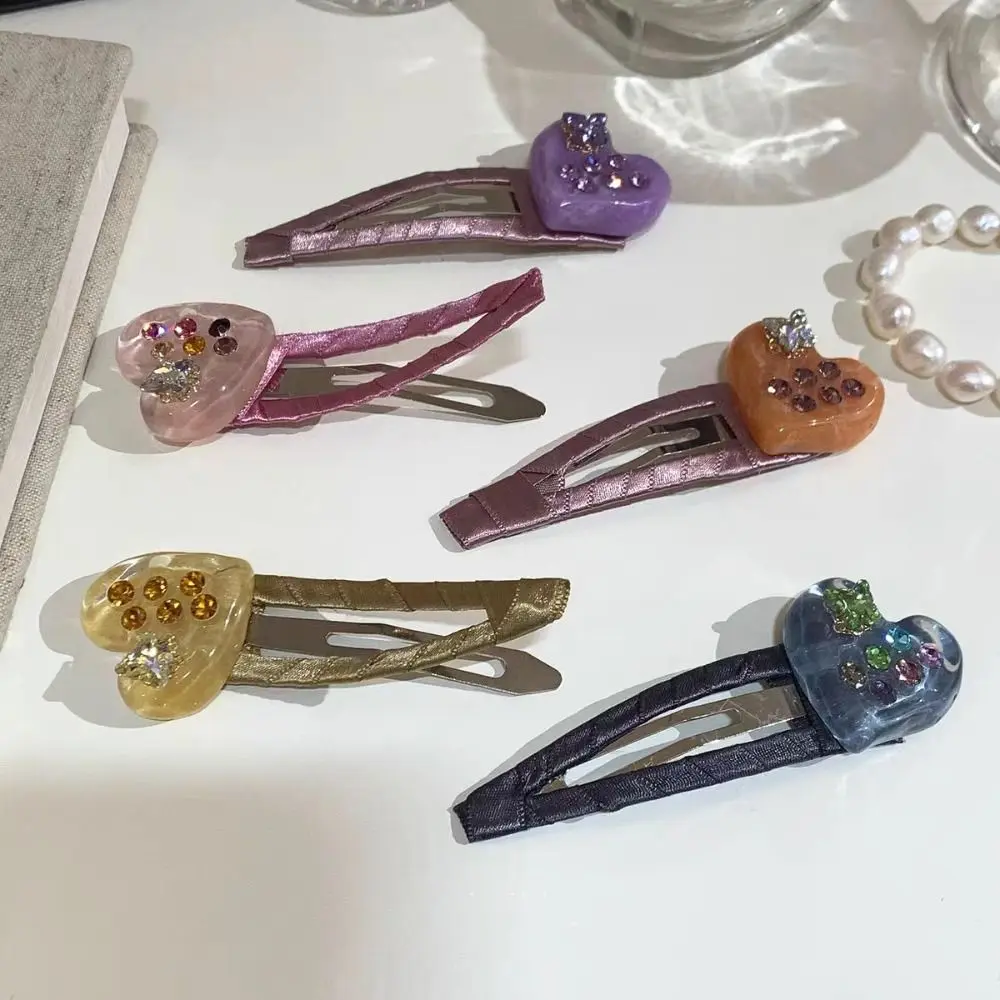 Заколка для волос из ацетата в стиле ретро, заколка для волос BB, заколка для челки, заколка со стразами, заколка-бабочка, заколка для волос в форме сердца, ежедневная