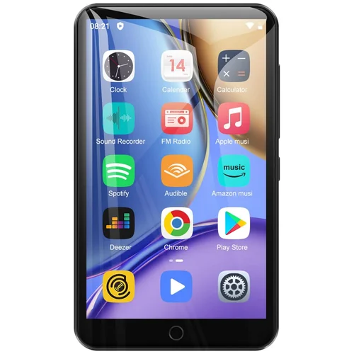 Reproductor de MP3 Android 9.0 de 80 GB (16 GB + 64 GB) con Bluetooth y WiFi, 4,0 pulgadas con parlantes, radio FM, libros electrónicos, capacidad de hasta 512 GB