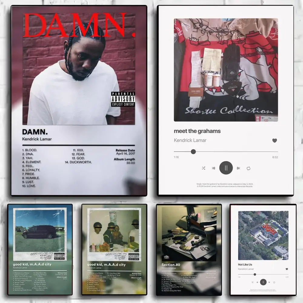 Singer K-Kendrick Lamar Music Album Poster Aesthetic Wall Art Canvas Room Decoration Items Bedroom Decor
