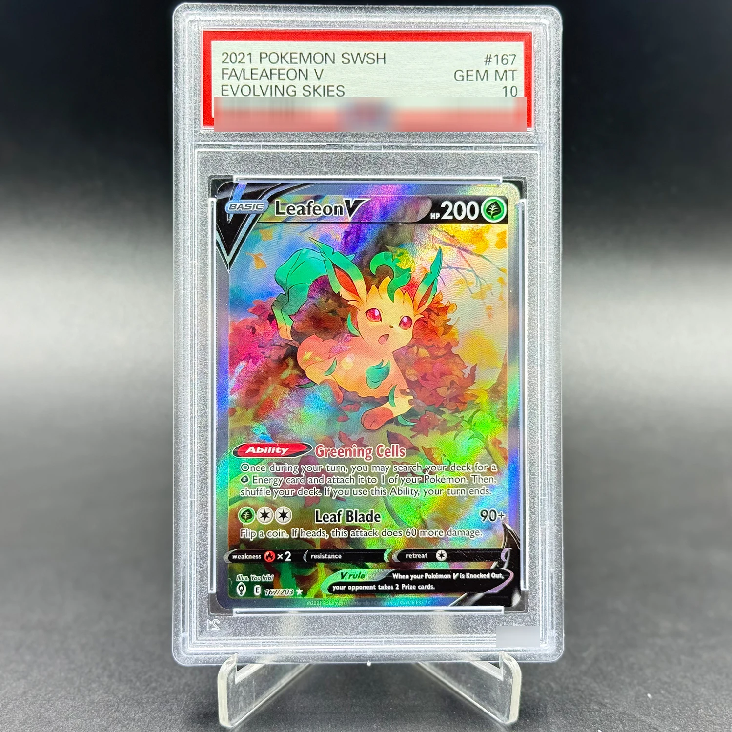 

PKM Leafeon V 167/203 Alt Art Pokemon P/S/A 10Points Card DIY High Quality Anime Game Gathering Board Trading Cards