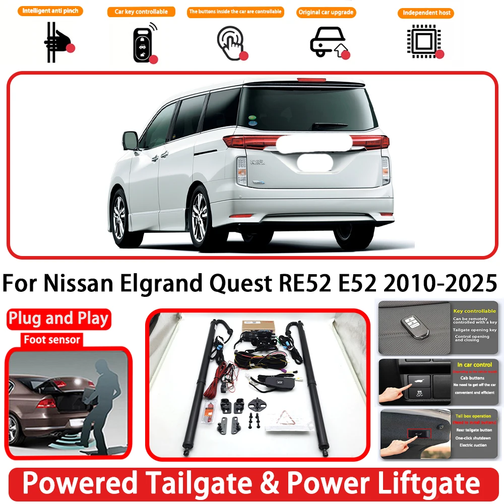 for Nissan Elgrand Quest RE52 E52 2010-2025 OEM Plug and Play  Auto Powered Tailgate Power Liftgate Rear Trunk Opener System