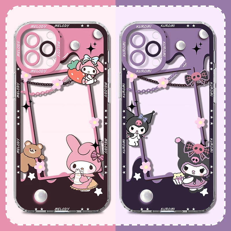 Sanrio Kuromi My Melody Case for Samsung Galaxy S24 Ultra S23 S22 S21 Plus S20 FE S10 Note 20 10 Pro A14 A34 A54 Protective Capa