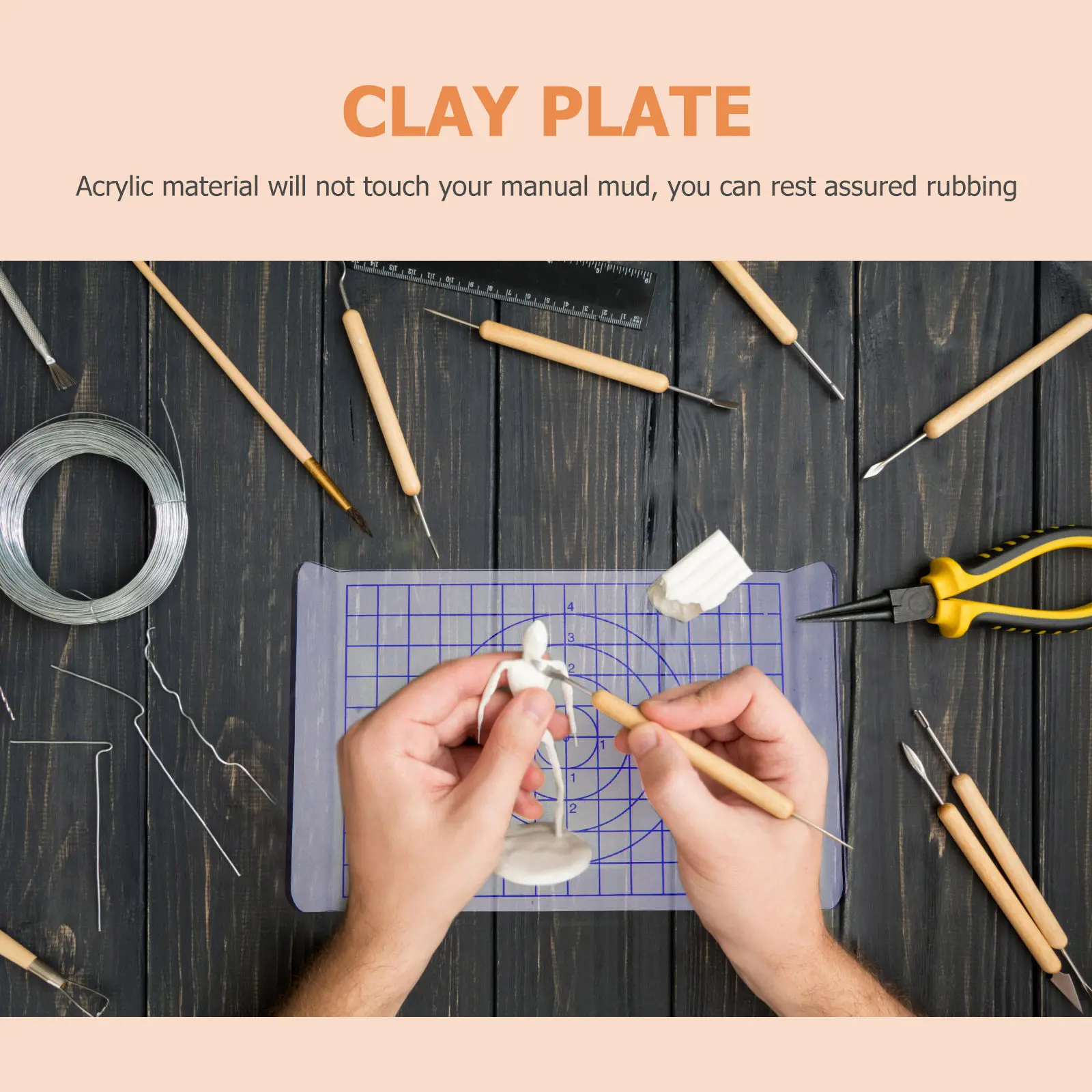 

Acrylic Clay Pressure Plate Smooth Surface Scratch Resistant for Manual DIY Pottery Sculpting and Shaping Projects